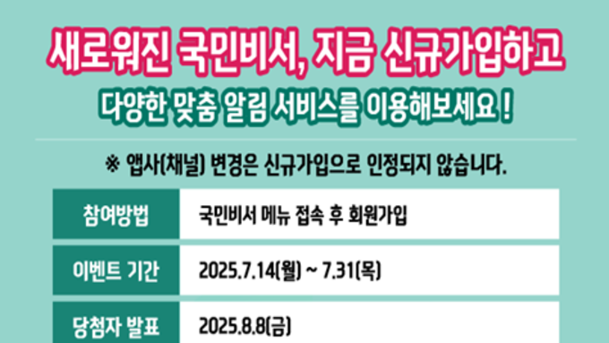 행정안전부, ‘민생회복 소비쿠폰’ 국민비서 사전 안내 서비스 시작